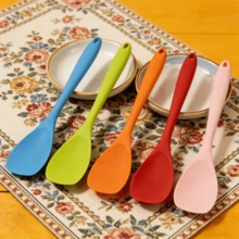 Bộ 2/4/6 thìa silicon, dài 10,75 inch, chịu nhiệt, dẻo dai – Dụng cụ nhà bếp chống dính dùng để trộn, cạo, an toàn với máy rửa chén (Xanh dương/Cam/Đỏ/Hồng/Xanh lá cây) - Xem 9