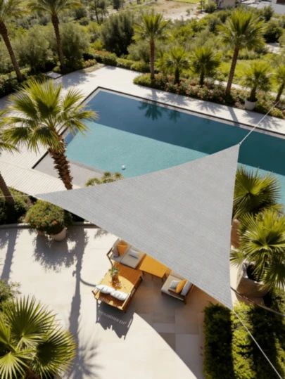 Vela parasole triangolare impermeabile, protezione UV al 98% pieghevole, adatta per patio, cortile, terrazza, gazebo, giardino e campeggio, tenda parasole per privacy per balcone, cortile e attività estive in spiaggia