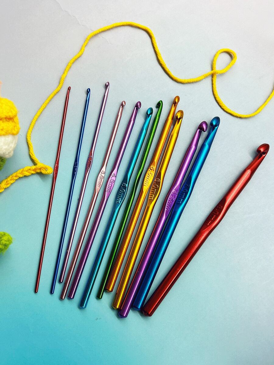 12pcs Aluminum Crochet Hook Set, 2.0-8.0mm, With PVC Soft Bag Packaging - Crochet Hook Kit Suitable For Beginners, Travel Crochet Supplies - Alumina PVC Bags - View 1