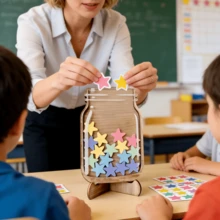 1个星形奖励罐，酷炫教学奖励罐，教室星形贴纸，公告栏家庭教室星形奖励定期训练表，办公及学校用品 > 学校及教育用品 > 教学用品 > 教学工具 - 獎勵罐 - 查看 1