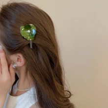 1个珍珠树脂花朵甜美优雅发夹 - 彩色 - 查看 3