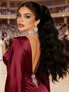 WaveTrip 夏季时尚灵感 女士度假穿搭 情人节夏季穿搭 返校季 马尾辫接发 真人发卷发马尾辫 女士真人发接发 带环绕式魔术贴 15A 巴西原生真人发 非洲卷曲蓬松卷曲马尾辫 卷曲夹式抽绳马尾辫接发 - 棕色 - 查看 3