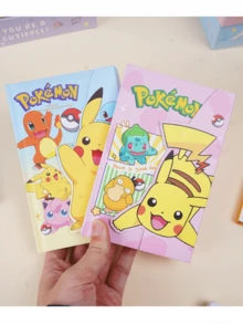 New Tri-Fold Notebook, Cartoon A6 Magnetic Notebook, Horizontal Student Diary - Multicolor - View 3