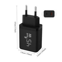 GAN 45W 双口快充充电器，支持 USB-C（PD 和 PPS）和 USB-A 快充 3.0，智能快充，小巧便携，适用于智能手机、平板电脑和笔记本电脑 - 查看 3