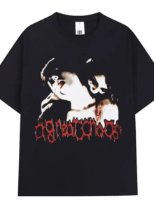 Ken Carson A Great Chaos T Shirt Men Women Fashion Vintage T Shirts 100% Cotton Loose Short Sleeve T-Shirts Streetwear - màu đen - Xem 1