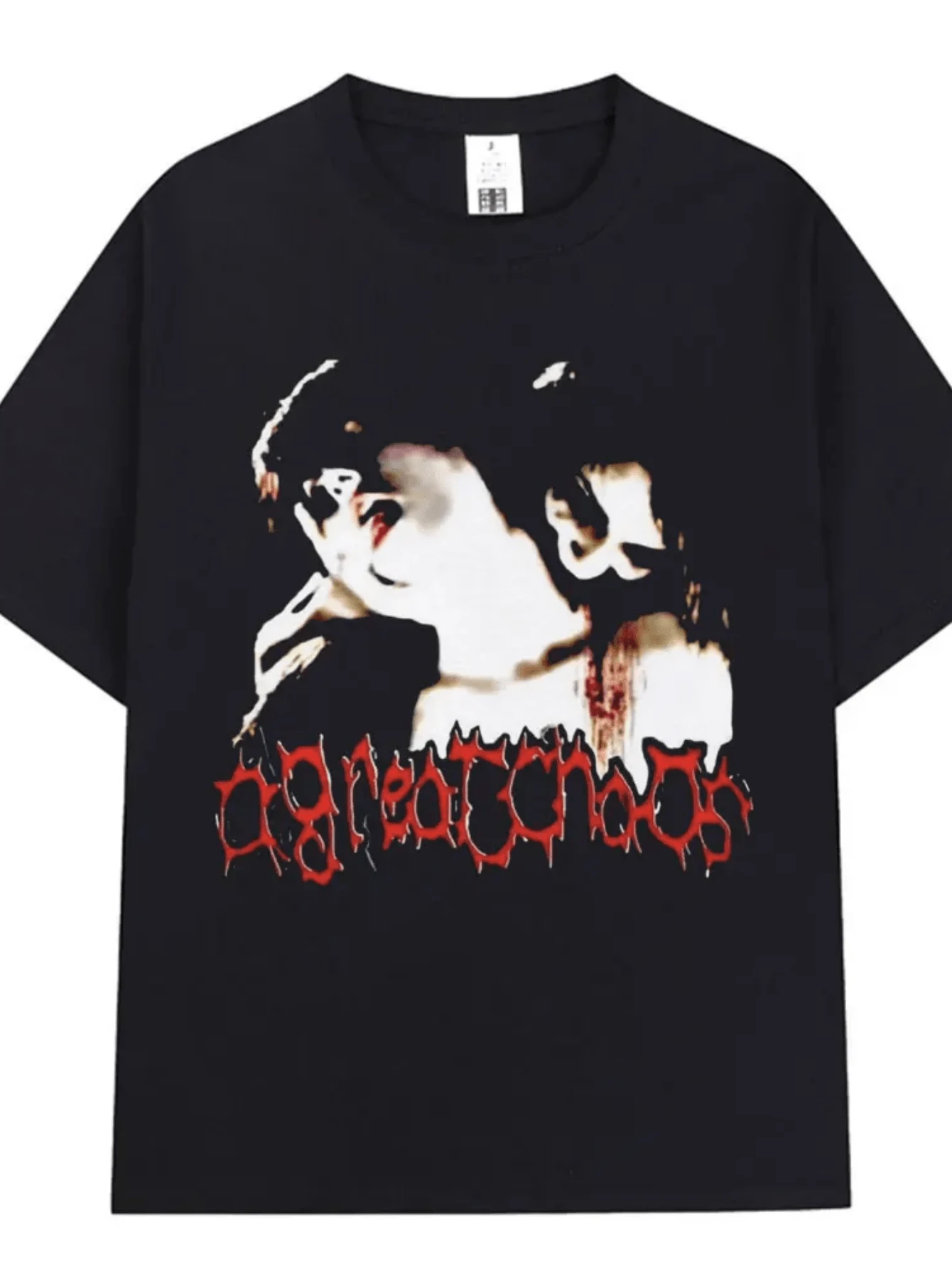 Ken Carson A Great Chaos T Shirt Men Women Fashion Vintage T Shirts 100% Cotton Loose Short Sleeve T-Shirts Streetwear - màu đen - Xem 1