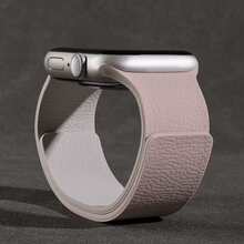 1条男女通用荔枝纹硅胶磁吸表带，兼容 42mm、38mm、40mm、41mm、44mm、45mm、46mm、49mm，时尚智能手表替换表带，适用于Series Ultra2、Ultra SE2、SE 11、10、9、8、7、6、5、4、3、2、1 - 彩色 - 查看 1