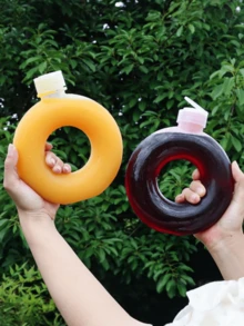 1个500毫升甜甜圈造型耐热奶茶杯 - 彩色 - 查看 2