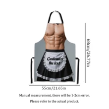 1pc Customizable Apron, Sexy And Personalized, Can Customize Any Text Or Name - Polyester, Suitable For Father's Day, Mother's Day, Halloween, Christmas, Christmas Eve, Valentine's Day, Birthday, Personal Anniversary, Thanksgiving, Easter, April Fool's Day, Carnival - Multicolor - View 2