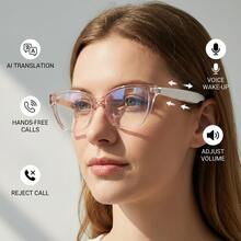 SENBONO AI Translation Smart Glasses, These Glasses Allow For High-Definition Audio, Music Playback Control, Hands-Free Call, Making It Easy To Listen To Music And Manage Calls With Built-In Microphone, Fashion Glasses Suitable For Office, Business, Travel, Wireless Glasses Earphones - View 3