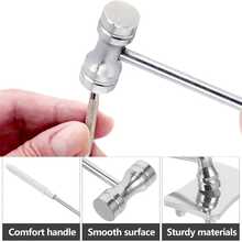 2件套DIY珠宝维修工具 - 迷你珠宝冲压锤、双面抛光锤、带缓冲垫的不锈钢圆头锤，适用于戒指成型和金属工艺，防滑手柄设计 - 銀色 - 查看 4