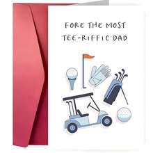 1张高尔夫主题父亲节/生日贺卡，独特文具及礼品包装 | 爸爸特别日子的理想之选 - 均碼 - 查看 8