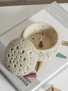 1件极简主义水泥黑洞香薰扩散器装饰品，树脂圆形香薰石和香薰炉香薰配件，适用于冥想、家居装饰、厨房、咖啡馆，是完美的乔迁礼物。 - 彩色 - 查看 5