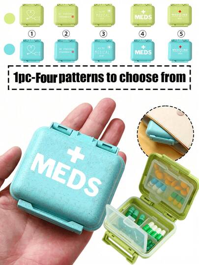 صندوق أدوية محمول صغير ب- 6 فتحات، مطبوع عليه كلمة "دواء"، يمكن تخزين دواء لمدة 6 أيام، علبة أدوية للسفر، صندوق أدوية محمول ب- 6 تجويفات، صندوق أدوية يومي، يمكن تخزين الفيتامينات، صندوق أدوية صغير، يمكن وضعه في الجيب أو المحفظة، صندوق تخزين معلق مميز بحرف، للأقراط والخواتم والمجوهرات، ضروري منزلي وللسفر