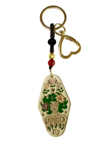 1个波西米亚风白羊座金牛座钥匙扣，金属珐琅酒店钥匙链，送给家人、朋友、同事、伴侣的完美生日礼物 - 掛繩星座 - 查看 16