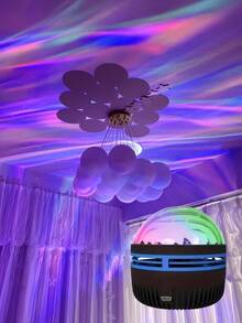 Northern Lights Projector Night Light - Aurora Borealis Water Ripple LED Lamp With Remote Control, 16 Color Changing Starry Sky Galaxy Effects, USB Powered Mood Lighting For Bedroom Ceiling, Home Theater Decor, Christmas Party Atmosphere - màu đen - Xem 4