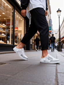 男士时尚休闲运动鞋，春夏款 - 白灰 - 查看 4