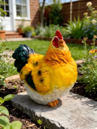 A Pair Of Resin Chicken Ornaments, Rooster And Hen, Realistic Decorative Crafts For Home, Living Room, Or Entryway Tabletop Creative Decorations. Country-Style Home Soft Furnishings, Holiday Gifts, Housewarming Souvenirs. Vintage Distressed Texture, Realistic Feather Details, Exquisite Craftsmanship, Versatile Home Style, Enhances Space Elegance, Impressive Gift, Small And Delicate, Space-Saving, Suitable For Various Display Settings, Fine Texture, Durable, Enhances Home Atmosphere, Ideal Gift.