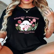 1pc Camiseta Cotidiana Negro Cuello Redondo 100% Algodón 180 Gramos Estilo Americano Oversized Básico Unisex para Parejas Estampada Caricatura Vintage Hip Hop Moda Casual Transpirable Versátil Lavable en Máquina Tallas S-3XL Ideal para Primavera Verano Otoño Diseño Genial Anime Sencilla y Cómoda, Essencial para Deporte y Uso Cotidiano - Multicolor - Ver 1