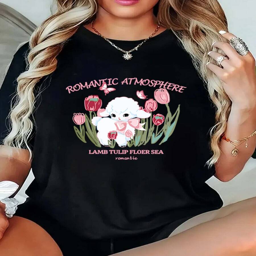 1pc Camiseta Cotidiana Negro Cuello Redondo 100% Algodón 180 Gramos Estilo Americano Oversized Básico Unisex para Parejas Estampada Caricatura Vintage Hip Hop Moda Casual Transpirable Versátil Lavable en Máquina Tallas S-3XL Ideal para Primavera Verano Otoño Diseño Genial Anime Sencilla y Cómoda, Essencial para Deporte y Uso Cotidiano - Multicolor - Ver 1