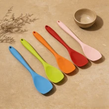 Bộ thìa silicon liền mạch, chịu nhiệt, chống dính, dụng cụ nhà bếp – Thìa dẻo dùng để nướng, trộn, nấu nướng, dụng cụ rửa chén, bộ 2/4/6 chiếc (Xanh dương/Cam/Đỏ/Hồng/Xanh lá cây) - Xem 11