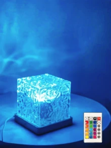1个水波纹极光氛围灯，16种灯光颜色，触摸和遥控操作，营造浪漫温馨的氛围，RGB氛围夜灯，适用于成人卧室、家庭影院、婚礼、魔幻投影灯礼品、节日派对、家居装饰 - 彩色 - 查看 2