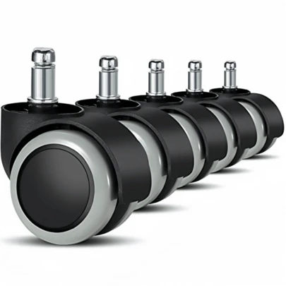 办公椅轮（5个装） - 11毫米/22毫米硬地板替换脚轮，适用于游戏椅、旋转椅、办公椅，保护地板，适用于实木地板、复合地板、瓷砖等。