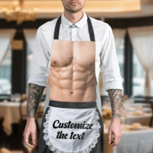 1pc Customizable Apron, Sexy And Personalized, Can Customize Any Text Or Name - Polyester, Suitable For Father's Day, Mother's Day, Halloween, Christmas, Christmas Eve, Valentine's Day, Birthday, Personal Anniversary, Thanksgiving, Easter, April Fool's Day, Carnival - Multicolor - View 4