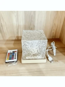 1pc 16 Color Ripple Northern Lights Projector Lamp, Square Projection Light, Touch/Remote Control, USB Powered, Adult Room Decor, Home Theater, Ceiling, Gift Decor, Camping, Wedding Decor, Magic Projection Lamp Gift, Holiday Party - Multicolor - View 6