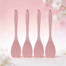 [2/4/6 piezas] Juego de espátulas de silicona suave, espátula multiusos para cocinar, rasqueta, utensilios de cocina resistentes al calor para sartenes antiadherentes, diseño sin costuras, apto para lavavajillas (azul/naranja/rojo/rosa/verde) - Ver 19