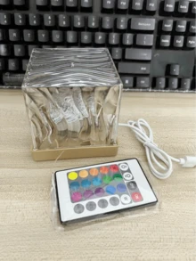 1pc 16-Color Water Wave Northern Lights Night Light, Square Projection Lamp, With Touch/Remote Control, USB Powered, Perfect Valentine's Day And New Year Gift, Projection Lamp Atmosphere Light - Multicolor - View 9