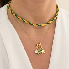 Women's Choker Necklace, São Francisco Copa Brasil - Gold - View 1