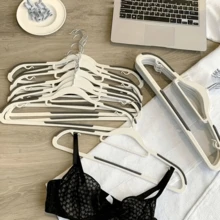 10个装防滑加厚衣架，耐用型服装衣架，适用于家庭、卧室、浴室的收纳整理 - 彩色 - 查看 10