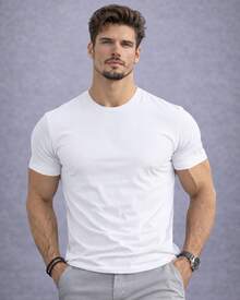Tech Modal T-Shirt 92% Elastane 8% Modal Plain Anti-Odor Shirt For Men - White - View 1