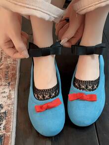 1/2 Pairs Lightweight Sweet Cute Bow Ballet Style Versatile Low-Cut Invisible Liner Socks, Suitable For Spring & Summer - Multicolor - View 6