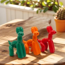 1 PC Modern Art Balloon Dog Statue Resin Sculpture - Glossy Green/Orange/Red Pop Art Decor - Minimalist Animal Figurine For Desktop, Shelf Display - Ideal For Housewarming, Birthday Gifts, Contemporary Home Office Decor All Seasons - Orange Color - View 5