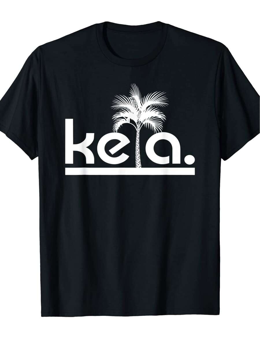 Keta Berlin Techno Rave Acid T-Shirt - Black, 100% Cotton, Loose-Fit Short-Sleeve Tee With Palm Tree Graphic & Bold KETA Print For Casual Wear, Music Festivals & Rave Events - màu đen - Xem 1