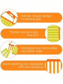 1pc Handheld Blind/Window Cleaner, Vent Cleaner, Removable Microfiber Duster Cover, Suitable For Air Conditioner, Car Vent, Electric Fan Slot, Home, School, Hotel, Christmas Cleaning Tool (2pcs/1pc Optional) - Multicolor - View 5