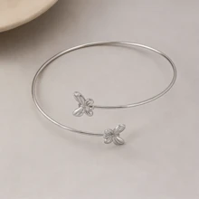 1pc Fashionable Elegant Minimalist Casual Butterfly Design Bracelet, Suitable For Women's Daily Wear - Gold - View 6