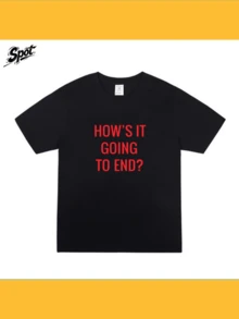 Womens Tops And Blouses,Pop Culture Apparel,Comfortable Fit,Durable Print-Black Tee With Red Prt-Vintage Cotton Short Sleeve T-Shirt - Black - View 1