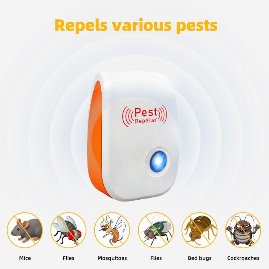 SOKANY 2/4/6/8pcs Ultrasonic Pest Repeller, 2026 Latest Smart Variable Frequency Insect Repellent, ABS Shell, Physical Pest Control, Silent Low Noise, Ultrasonic Smart Variable Frequency Insect Repellent, Physical Pest Control, Silent , Repels Mosquitoes/Mice/Cockroaches, Suitable For Home, Kitchen, Office, Hotel, Warehouse, Effective Indoor Pest Control, Mosquito And Rodent Repellent. More Effective For A Period Of Time.