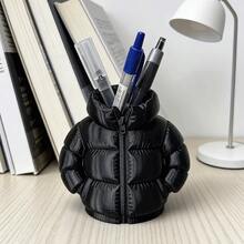 1pc Cute Down Jacket Shaped 3D Printed Pen Holder, Creative Coaster, Classroom Student Desk Decor, Home Office Desk Organizer - A - View 8