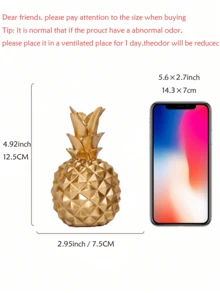 1件创意树脂金色简约风格菠萝雕塑艺术摆件，适用于客厅、卧室、办公桌、门廊、钢琴桌装饰，现代艺术菠萝装饰，婚礼家居装饰，置物架装饰，农舍餐桌装饰，极简菠萝造型装饰，客厅卧室现代家居装饰，中心装饰，母亲节礼物，毕业礼物，婚礼装饰 - 鳳梨 - 查看 13