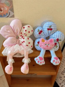 Cute Button Rabbit, Polka Dot, Sponge Flower Hair Scrunchies, Large Coil Scrunchies, Girl's Bun Holder Hair Ties, Hair Accessories Ponytail Holders Hair Elastics Hair Rubber Bands Hair Rope Elastic Hair Tie - Multicolor - View 4