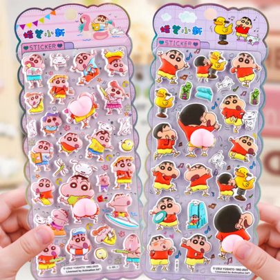 3D Stress Relief Squeeze Toy Phone Decoration Sticker, Cartoon Crayon Shin-Chan Foam Sticker, Suitable For Decorating Phone, Laptop, Luggage, Cup, Skateboard, Notebook And Guitar