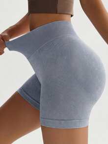 高腰塑身短裤、隐形提拉紧身短裤、骑行短裤（曲线版）、女士平角内裤、束腰带、加大码曲线版、黑色短裤、紧身短裤、女士健身短裤、女士平角内裤、哑光短裤 - 紫羅蘭色 - 查看 4