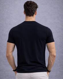 Tech Modal T-Shirt 92% Elastane 8% Modal Plain Anti-Odor Shirt For Men - Black - View 5