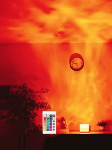 1pc 16-Color Water Wave Northern Lights Night Light, Square Projection Lamp, Touch/Remote Control, USB Powered, Suitable For Bedroom, Ceiling Decor, Home Theater, Camping, Wedding Party Decoration, Christmas Gift - Multicolor - View 4