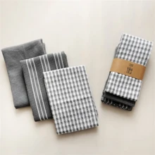 1 Set Of Soft, High-Absorbency Kitchen Dish Cloths - Large, Durable Waffle Weave Dishcloths, Offering Solid Color, Plaid And Striped Designs For Easy Cleaning And Drying - Ideal For Cooking, Baking And Tea Time - 45*65cm - View 4