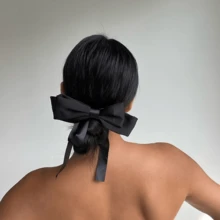 Bowknot Hair Clip With Satin Ribbon, Korean Elegant Gentle Elegant High-End Style - Multicolor - View 2